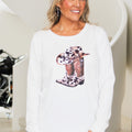 Rhinestone Accent Boots & Hat Light Weight Sweater