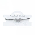 Beaded Stretch Bracelet w/ Pave Bow Center