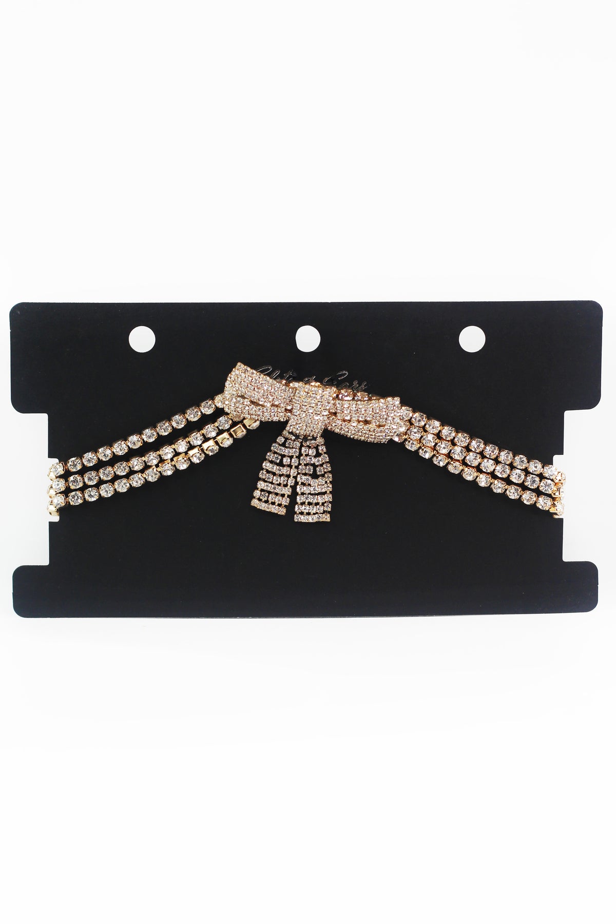 Rhinestone Bow Choker