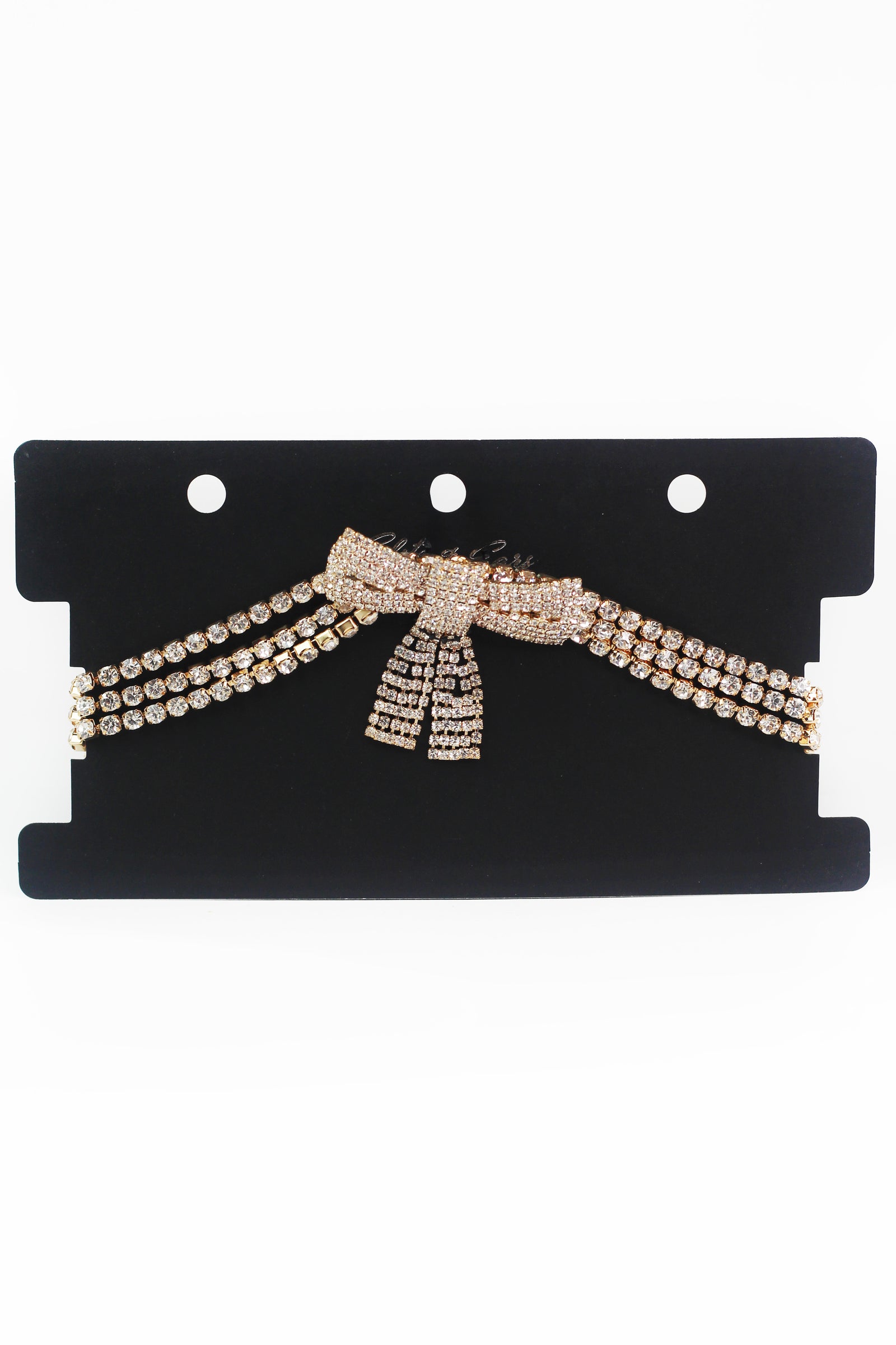 Rhinestone Bow Choker