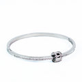 Pave Metal Bangle w/ Center Barrel Accent