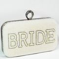 Pearl & Rhinestone "Bride" Clutch w/ Ring Closure