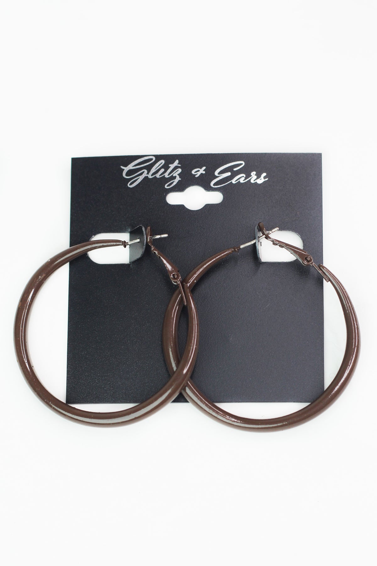 Med. Painted Lever Back Hoop Earrings