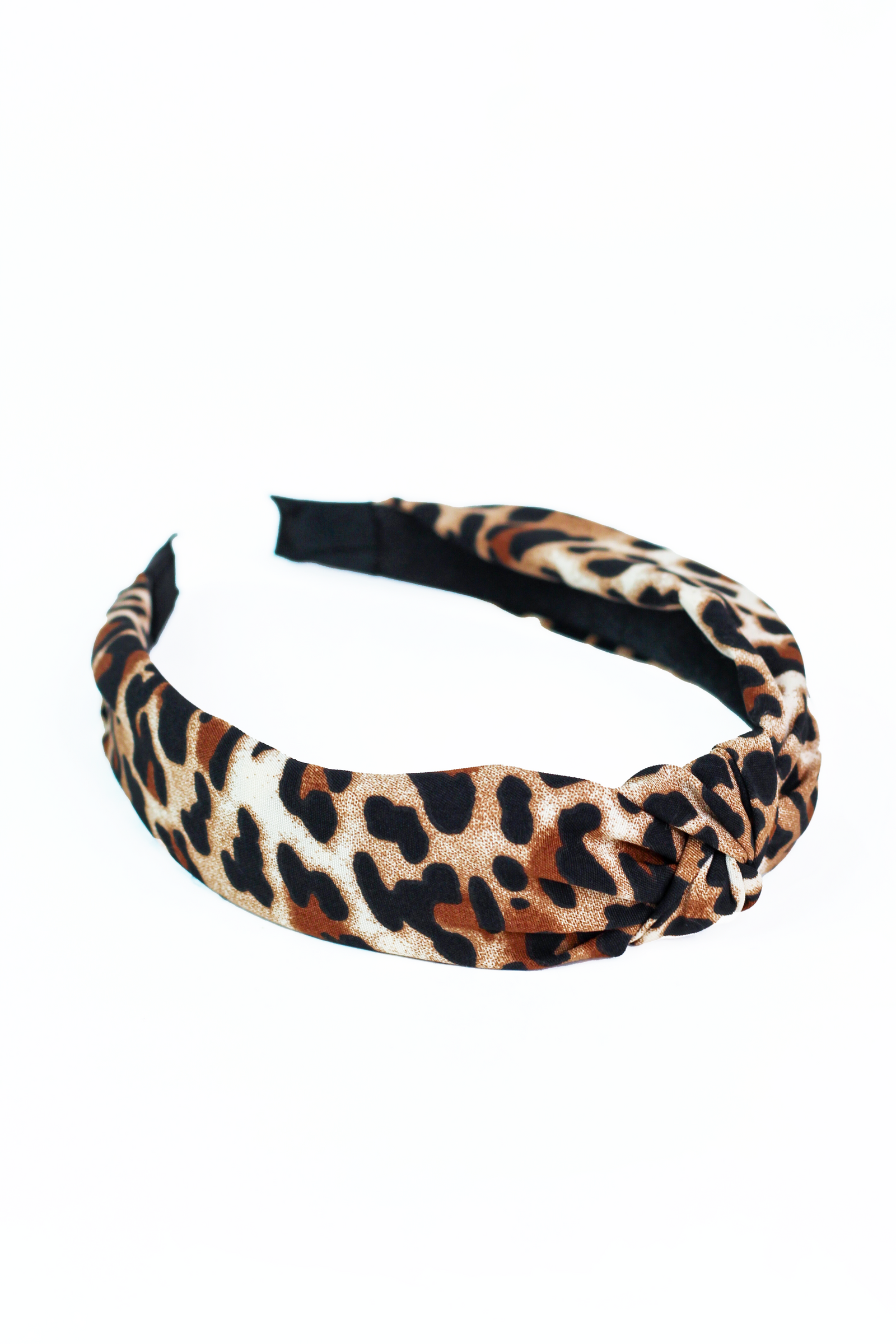 Fabric Leopard Knot Middle Headband - Glitz & Ears Boutique