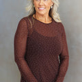 Rhinestone Stretch Mesh Top