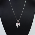 Rhinestone Barbie Silhouette Necklace - Glitz & Ears Boutique