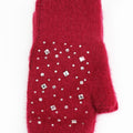Fingerless Gloves w/ Scattered Square & Round Rhinestuds