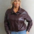 Faux Leather Bomber Jacket