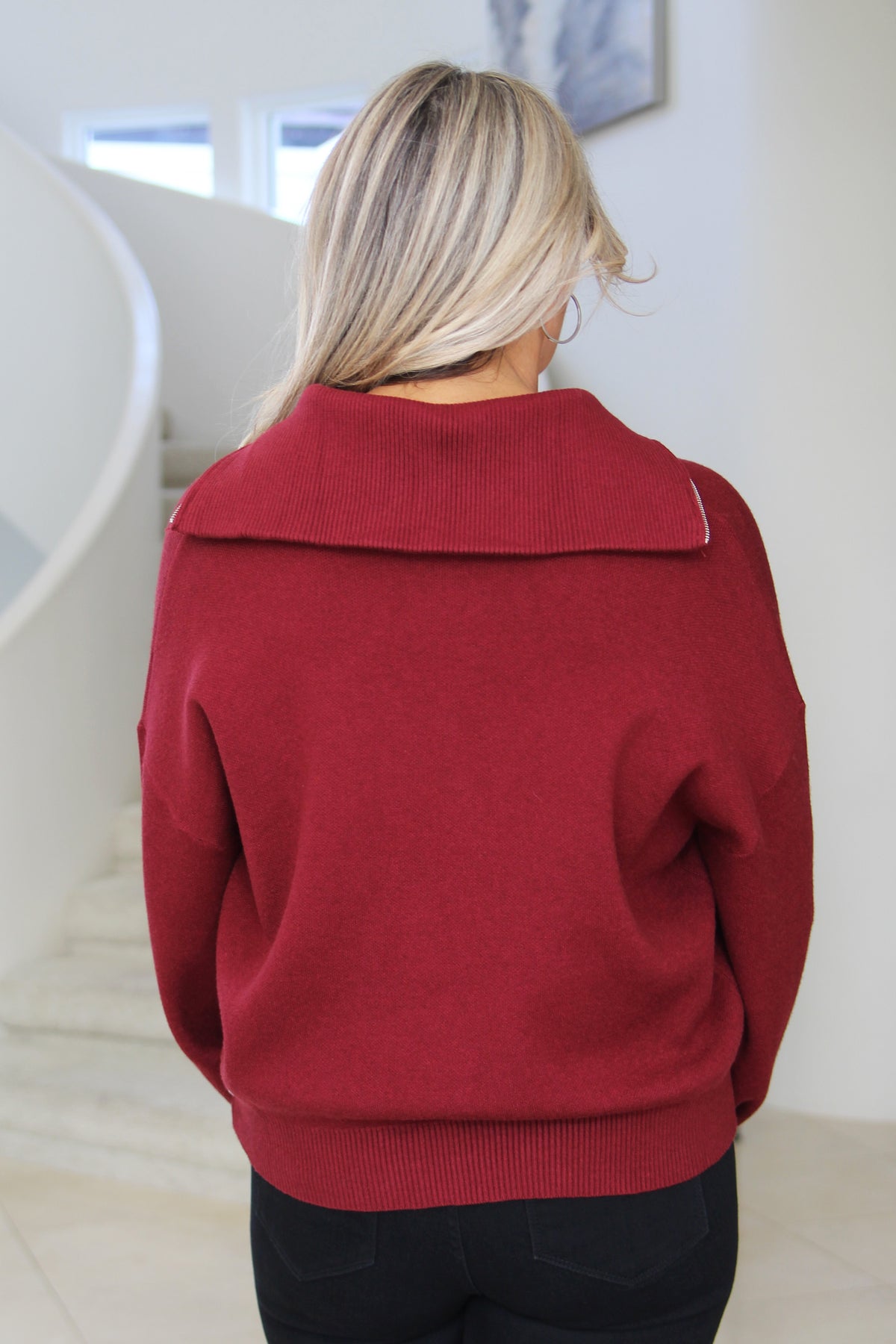 Half Zip Long Sleeve Pullover Sweater