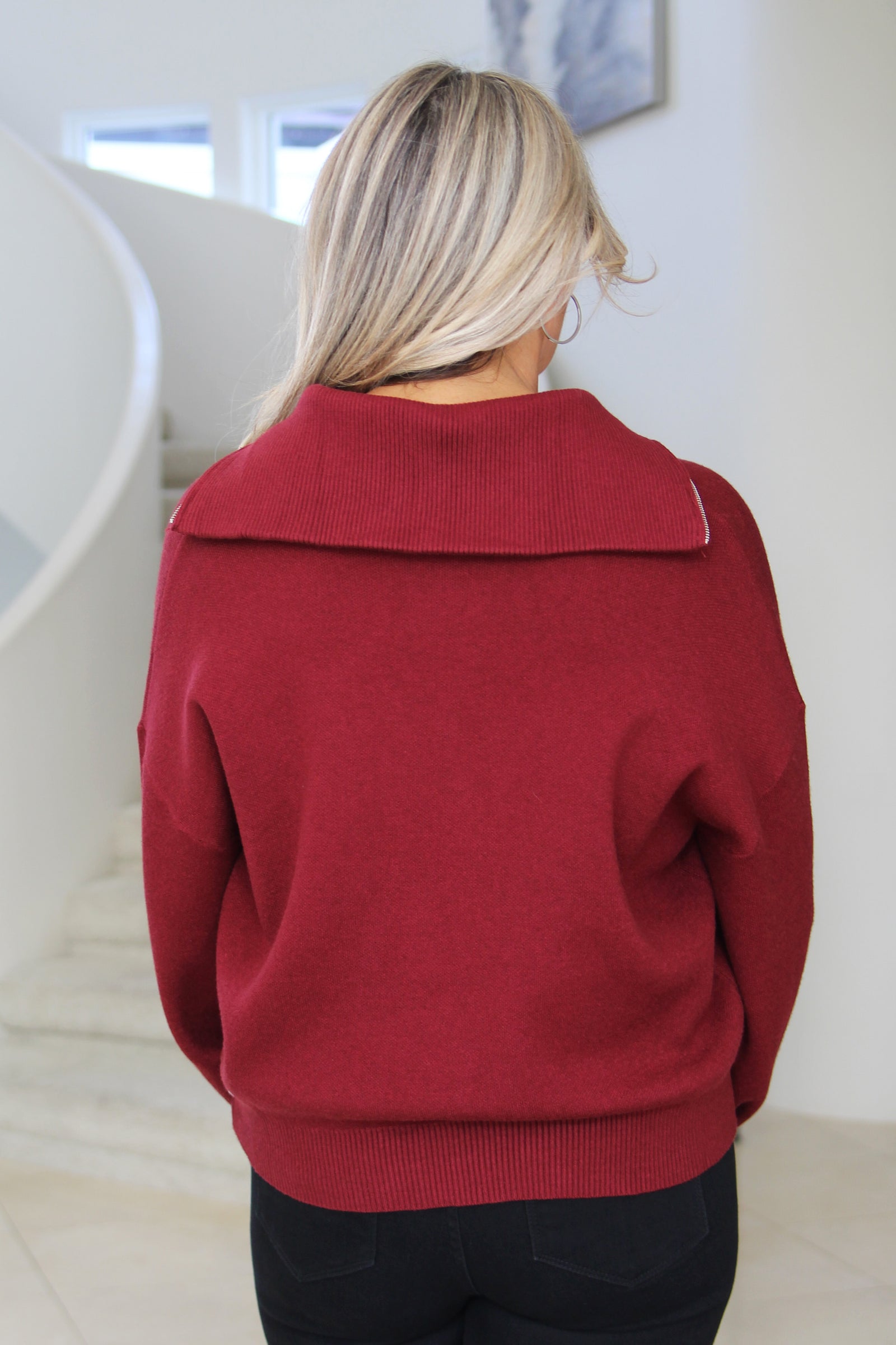 Half Zip Long Sleeve Pullover Sweater
