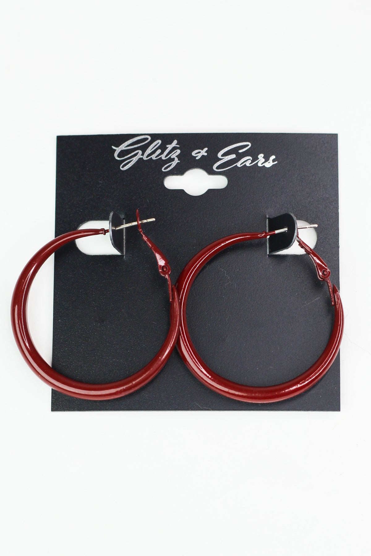 Small Painted Lever Back Hoop Earrings