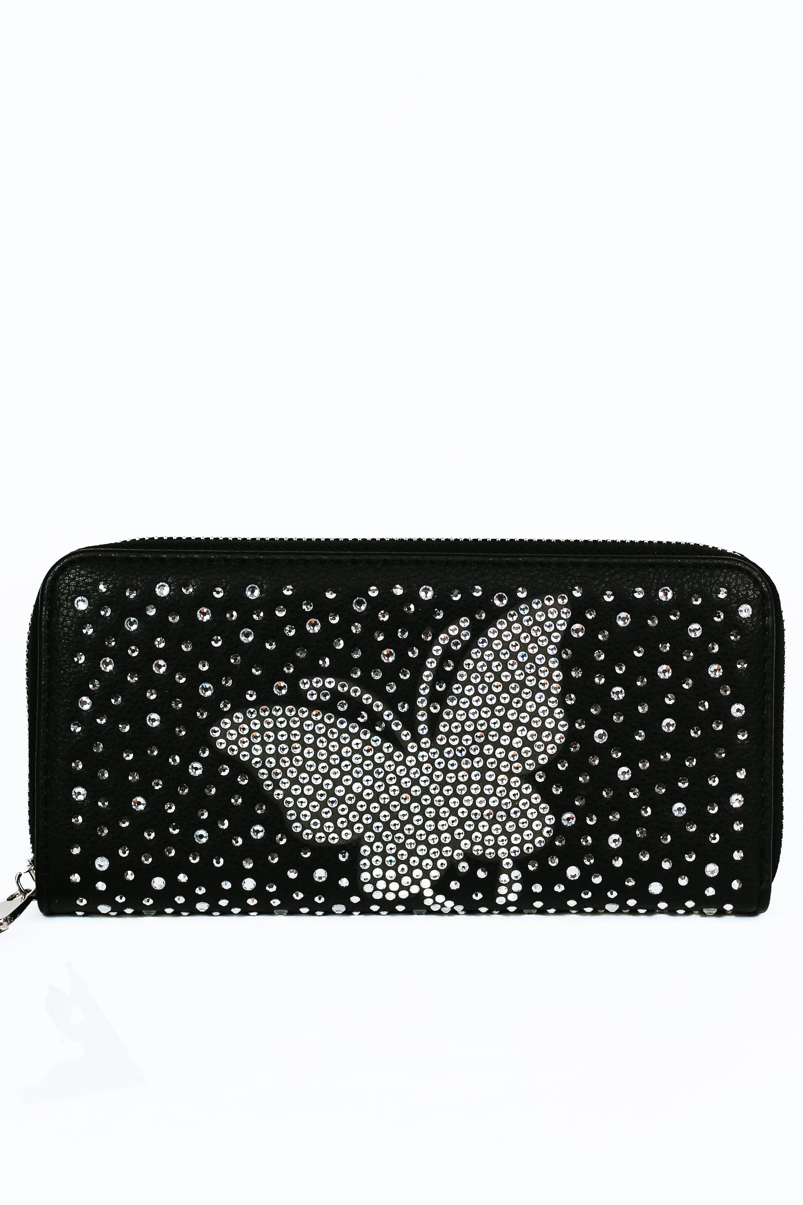 Rhinestone Butterfly Zippered Wallet