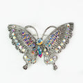 Rhinestone & Metal Lines Butterfly Brooch