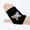 Rhinestone Butterfly Fingerless Gloves