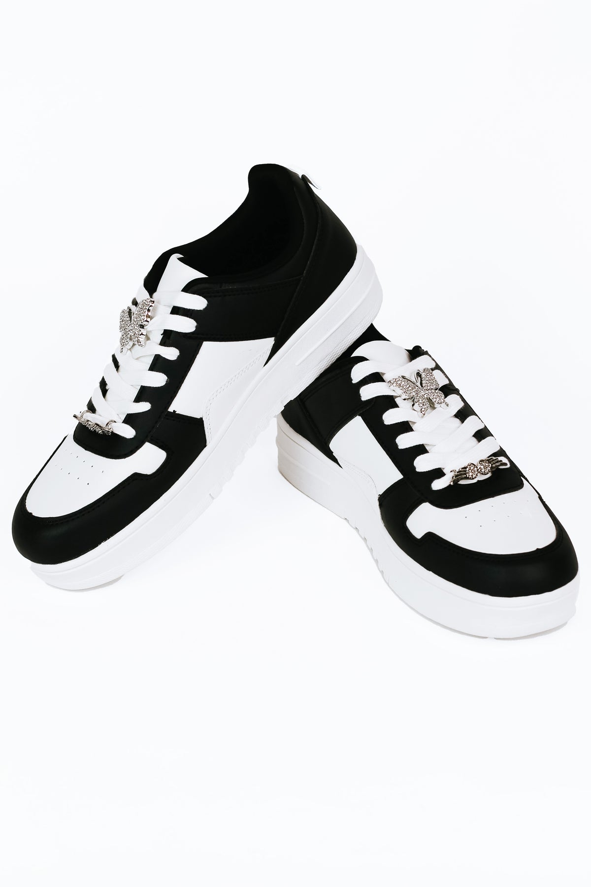 Black & White Sneaker w/ Butterfly & Wing Accent