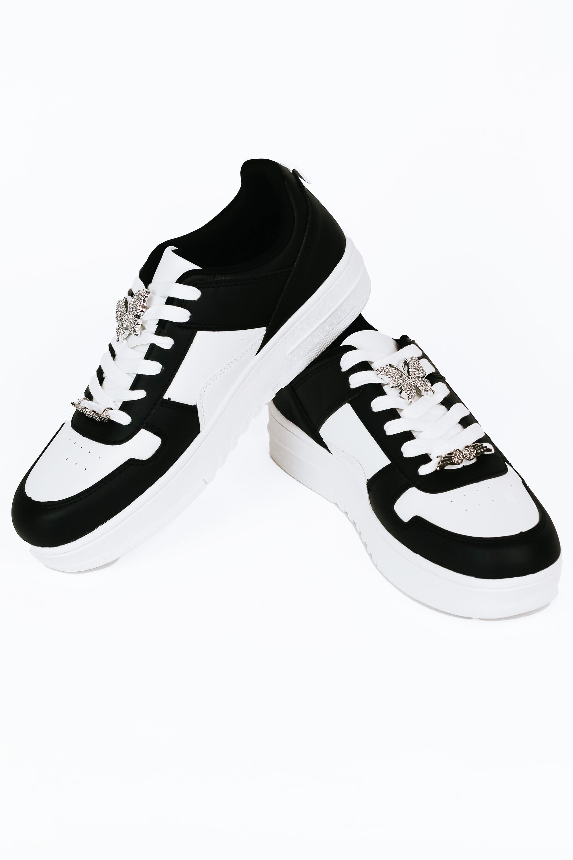 Black & White Sneaker w/ Butterfly & Wing Accent