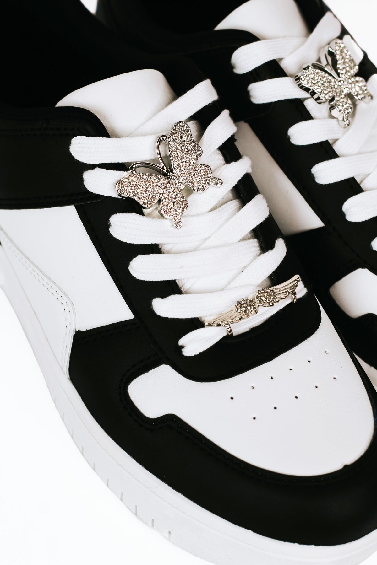 Black & White Sneaker w/ Butterfly & Wing Accent