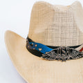 Straw Cowboy Hat w/ Patriotic Emblems
