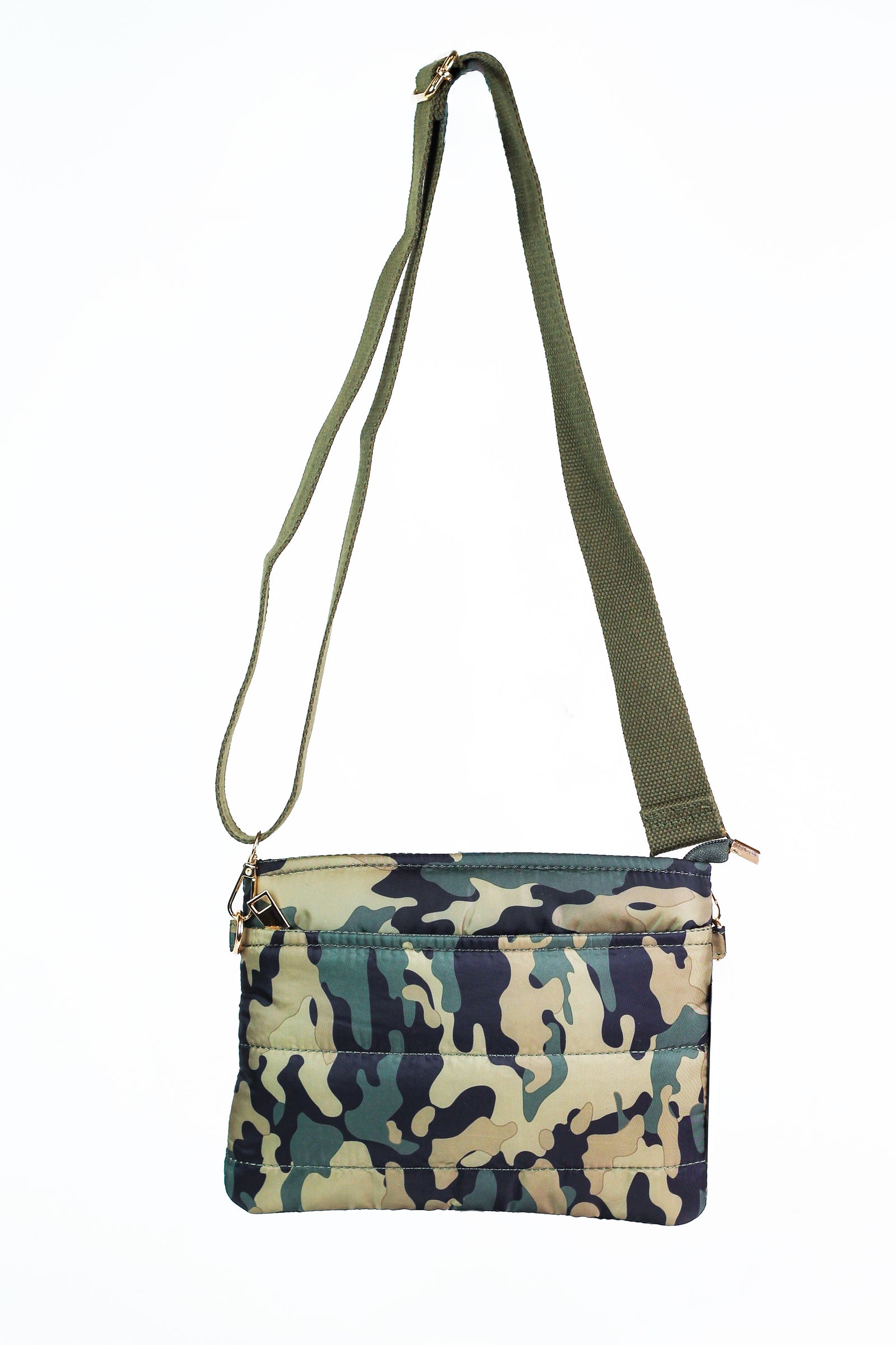 Quilted Crossbody Bag w/ Zip Compartments