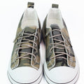 Camouflage Striped Sole Rhinestone Laced Sneaker
