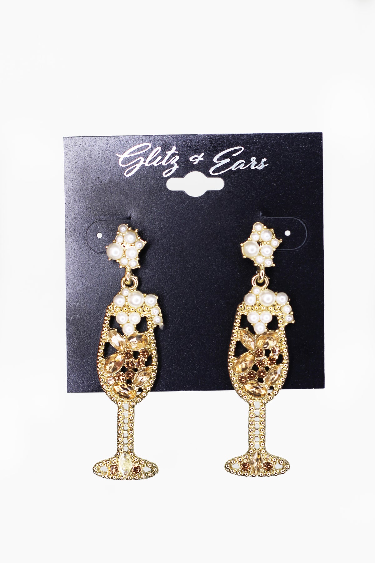 Bubbling Wine Glass Earrings