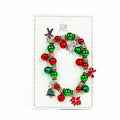 Multi Charm Poinsettia Middle Christmas Bracelet