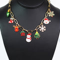 Chain Link Necklace w/ Christmas Charms