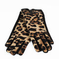 Leopard Top Small Leather Bow Wrist Gloves