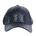 Black Metallic Leopard Print Baseball Cap
