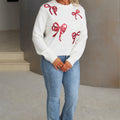 Christmas Sweater w/ Red Sequin Bows
