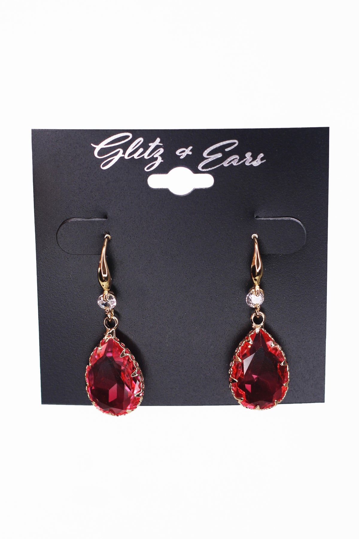 Rhinestone &amp; Two Tone Teardrop Earrings