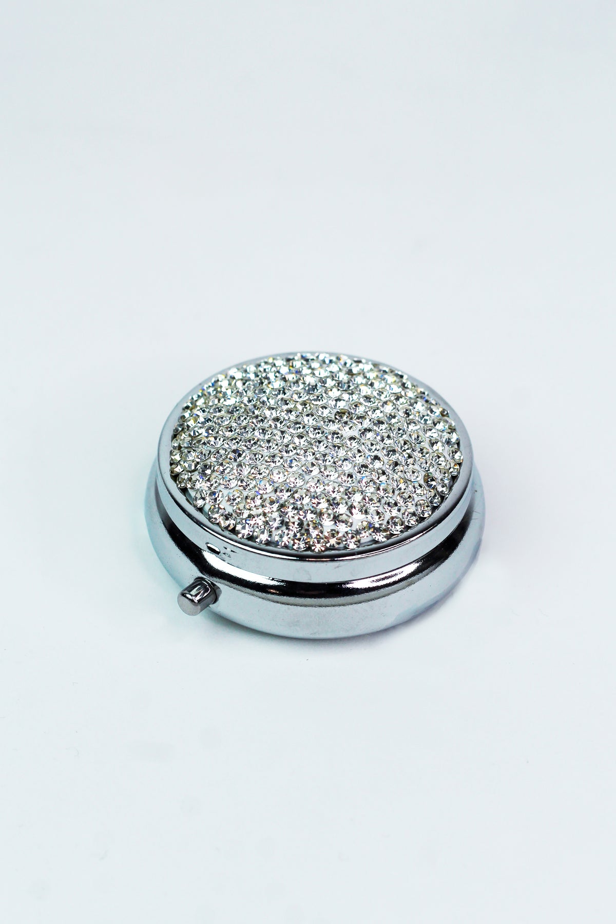 All Rhinestone Top Round Pill Box - Glitz &amp; Ears Boutique