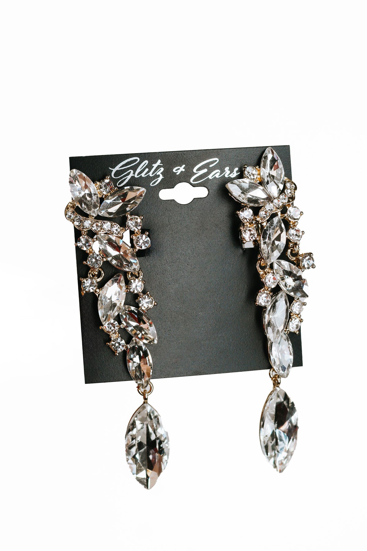 Large Teardrop Dangle Clip Earrings