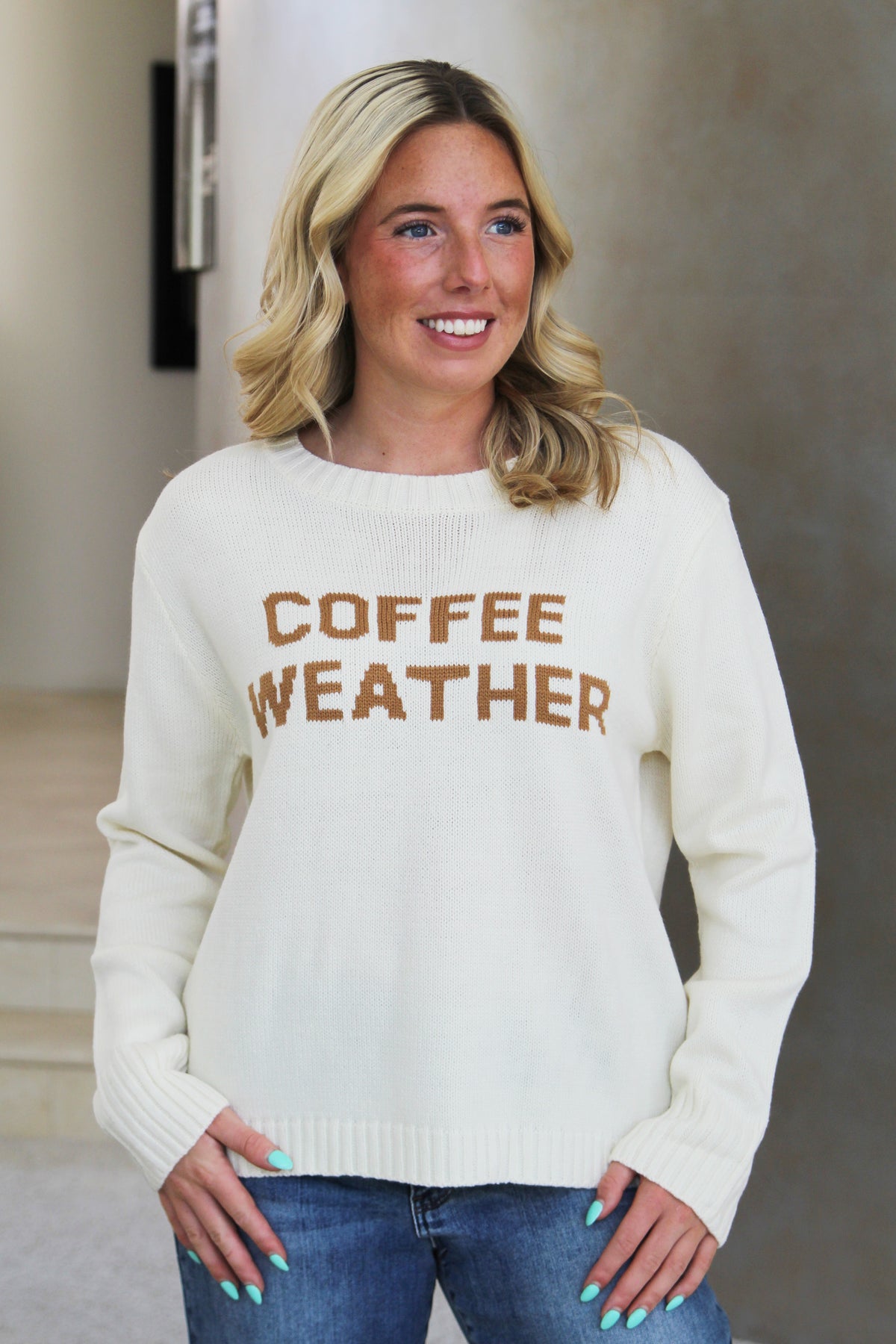 "Coffee Weather" Crewneck Sweater