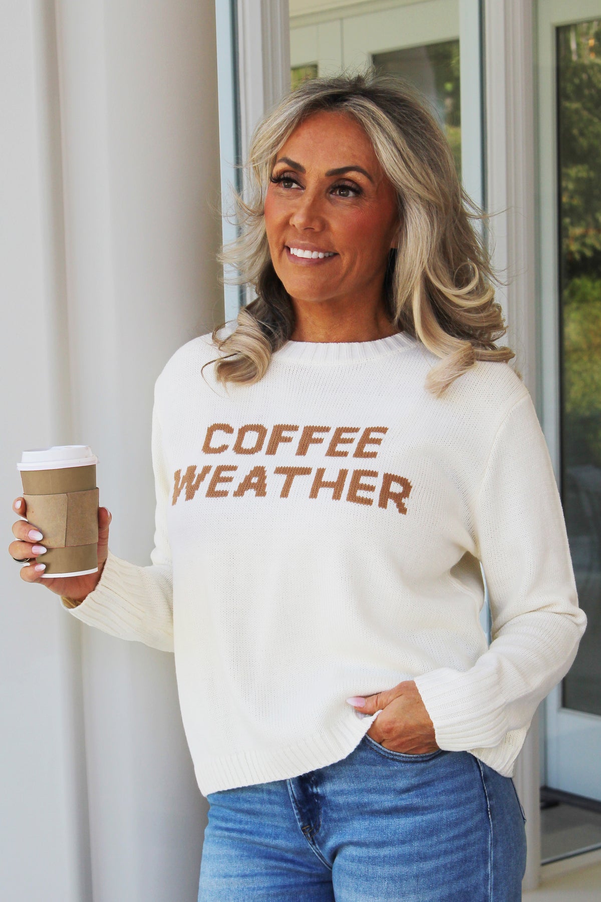 "Coffee Weather" Crewneck Sweater