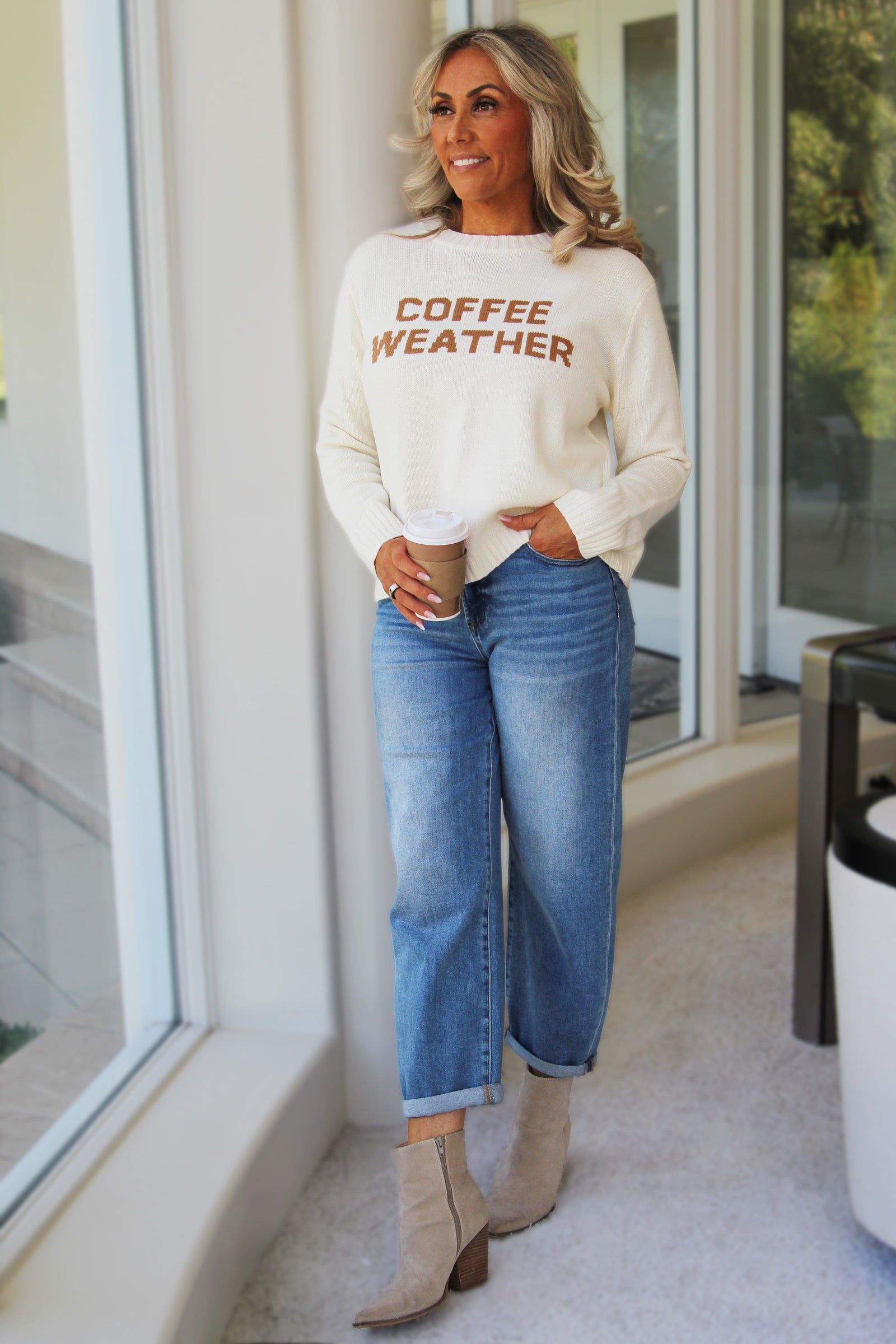 "Coffee Weather" Crewneck Sweater