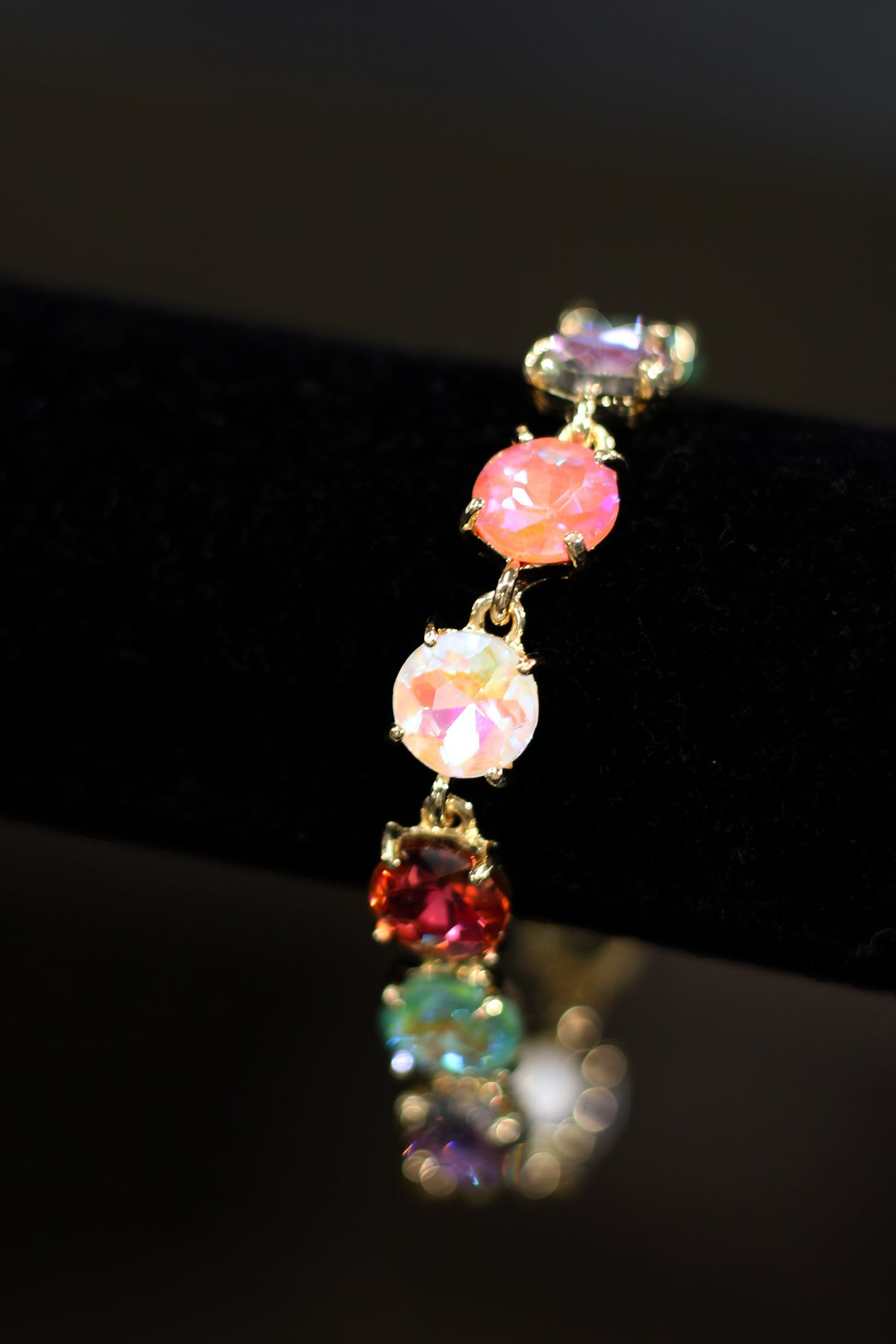 Single Row Multi Color Round Rhinestone Bracelet - Glitz &amp; Ears Boutique