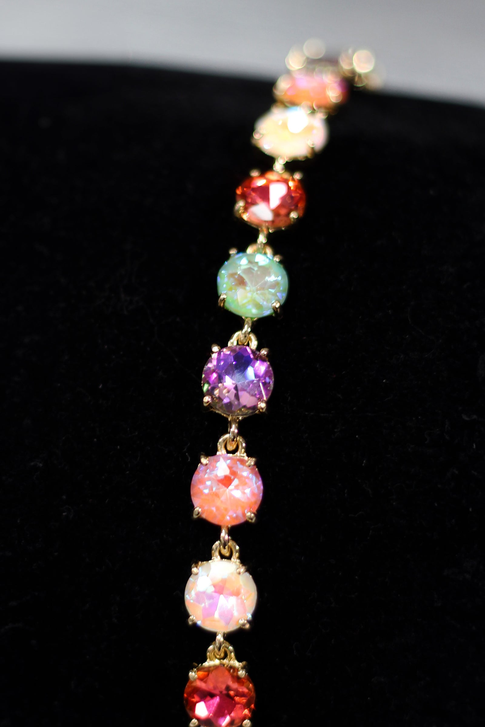 Single Row Multi Color Round Rhinestone Bracelet - Glitz & Ears Boutique