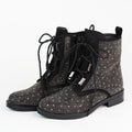 Rhinestone Studded Lace Up Combat Boot