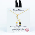 Pave Champagne Flute Dainty Chain Necklace