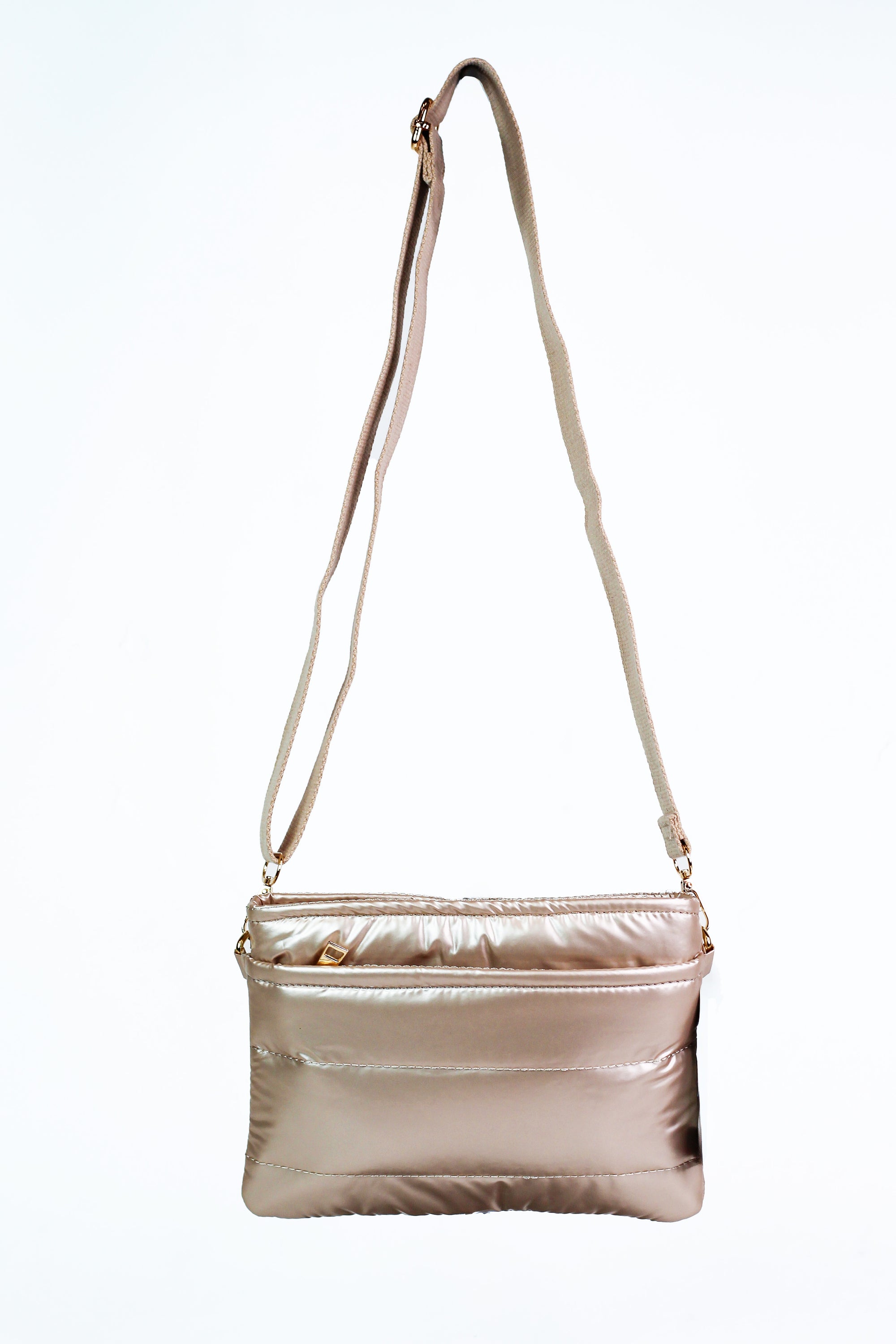 Quilted Crossbody Bag w/ Zip Compartments