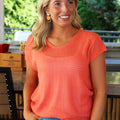 Summer Short Sleeve Knit Sweater Top