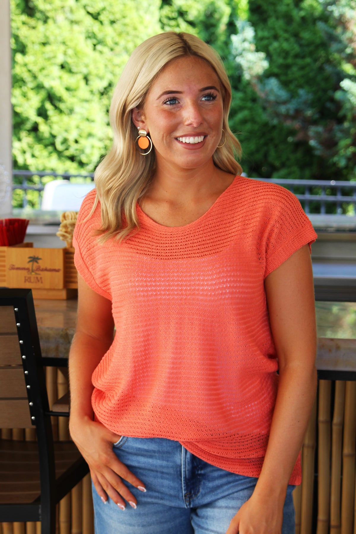 Summer Short Sleeve Knit Sweater Top