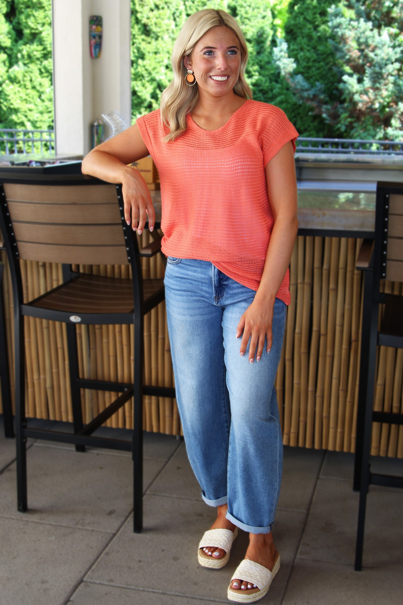 Summer Short Sleeve Knit Sweater Top