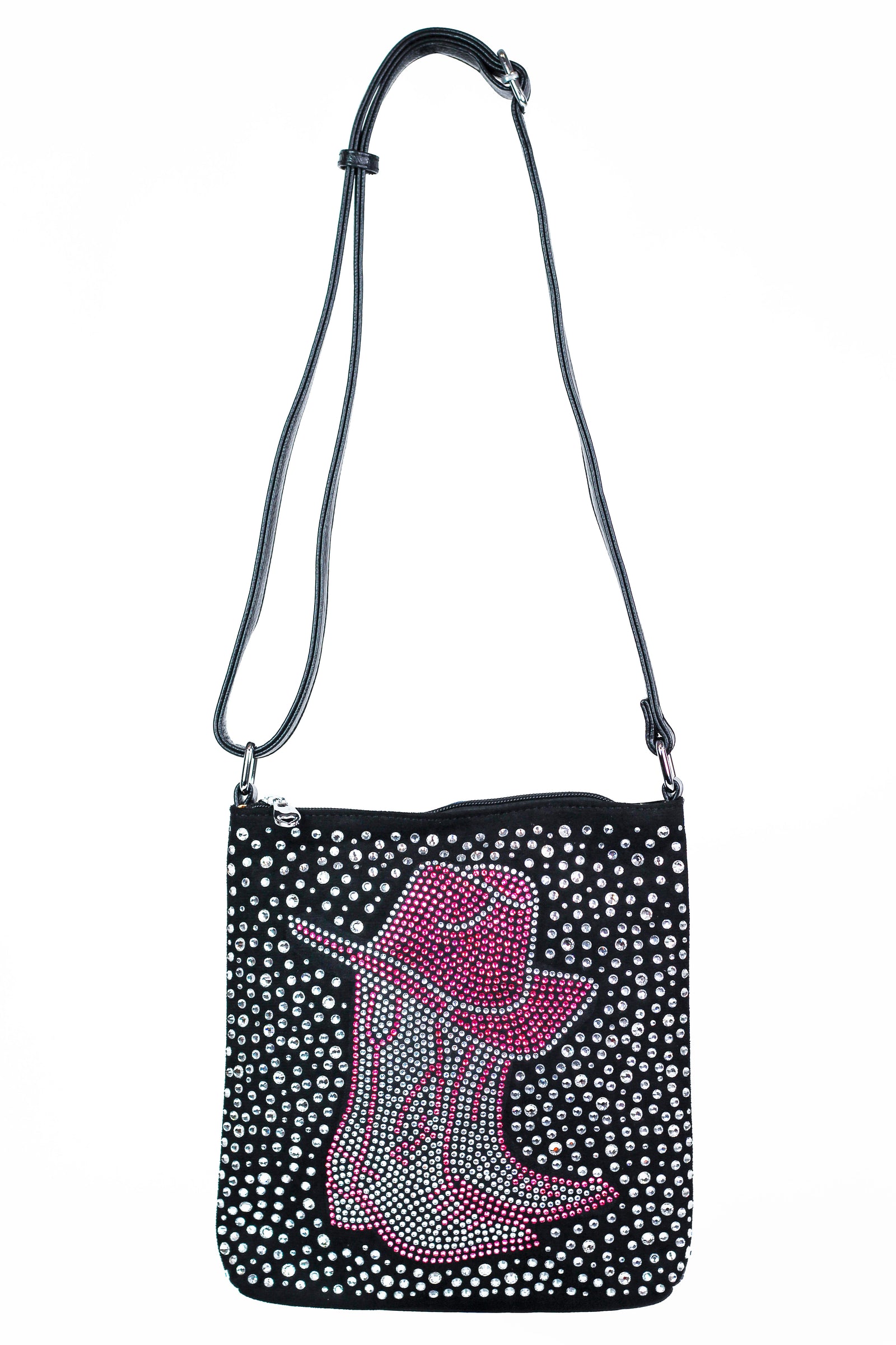 Rhinestone Cowboy Hat & Boots Crossbody Bag
