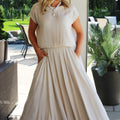 Short Sleeve Gauze Cropped Top & Midi Swing Skirt Set