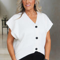 Oversized Sleeveless Knit Cardigan w/ Ribbed Trim