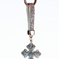 Rhinestone Pointed Cross Keychain