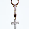 Rhinestone Cross Keychain