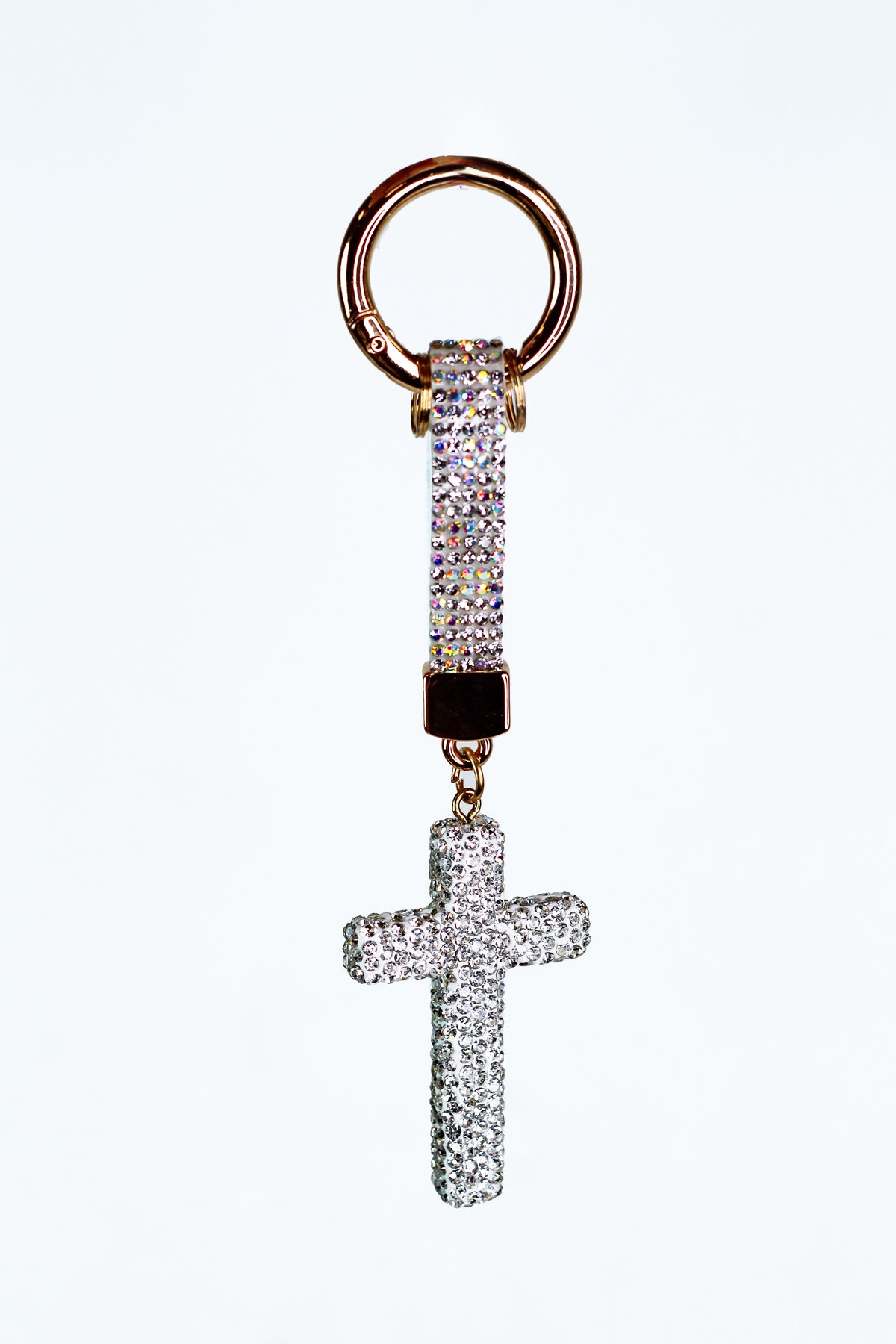 Rhinestone Cross Keychain